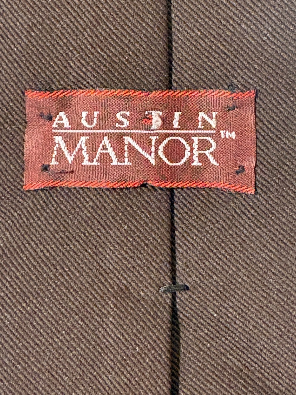 Austin Manor Vintage Brown Silk Blend Textured Necktie
